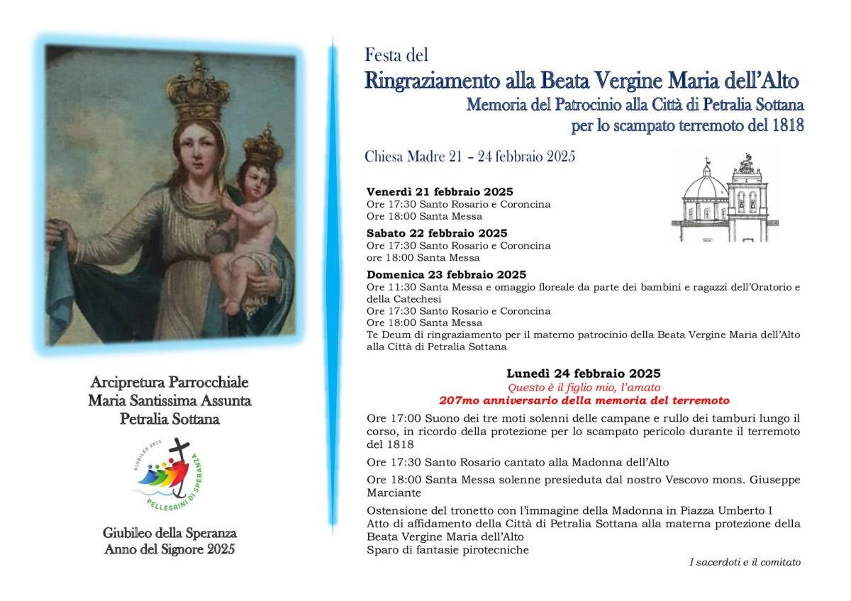 Festa del Ringraziamento alla Vergine Maria dell'Alto 