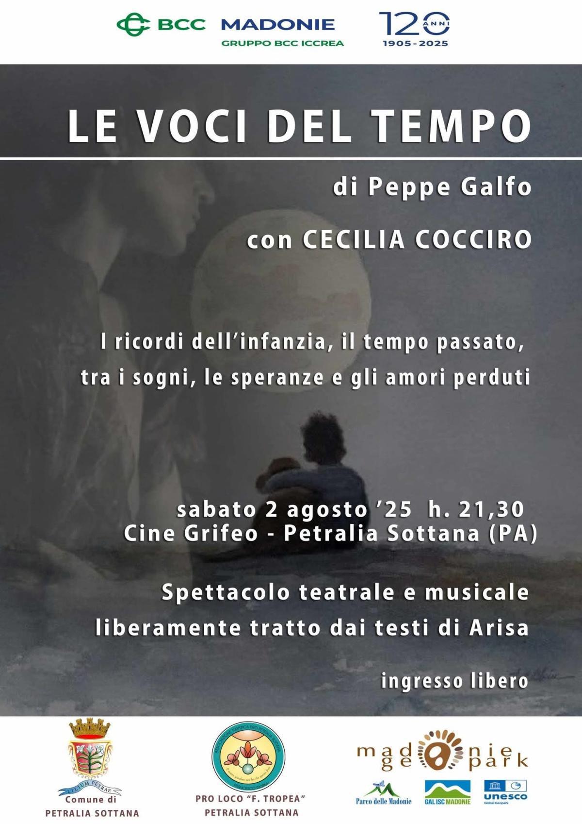 "Le voci del tempo" di Peppe Galfo e con Cecilia Cocciro (inizio ore ore 21.30)