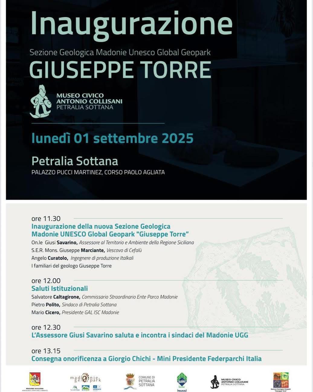 Inaugurazione Sezione Geologica Madonie Unesco Global Geopark GIUSEPPE TORRE (inizio ore 11.30)