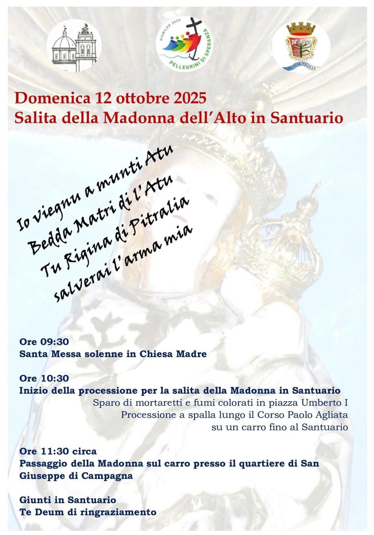 Salita della Madonna dell'Alto in Santuario (dalle ore 9.30)