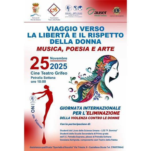 Viaggio verso la libertà e il Rispetto della donna Musica, Poesia e Arte (inizio ore 10:00)