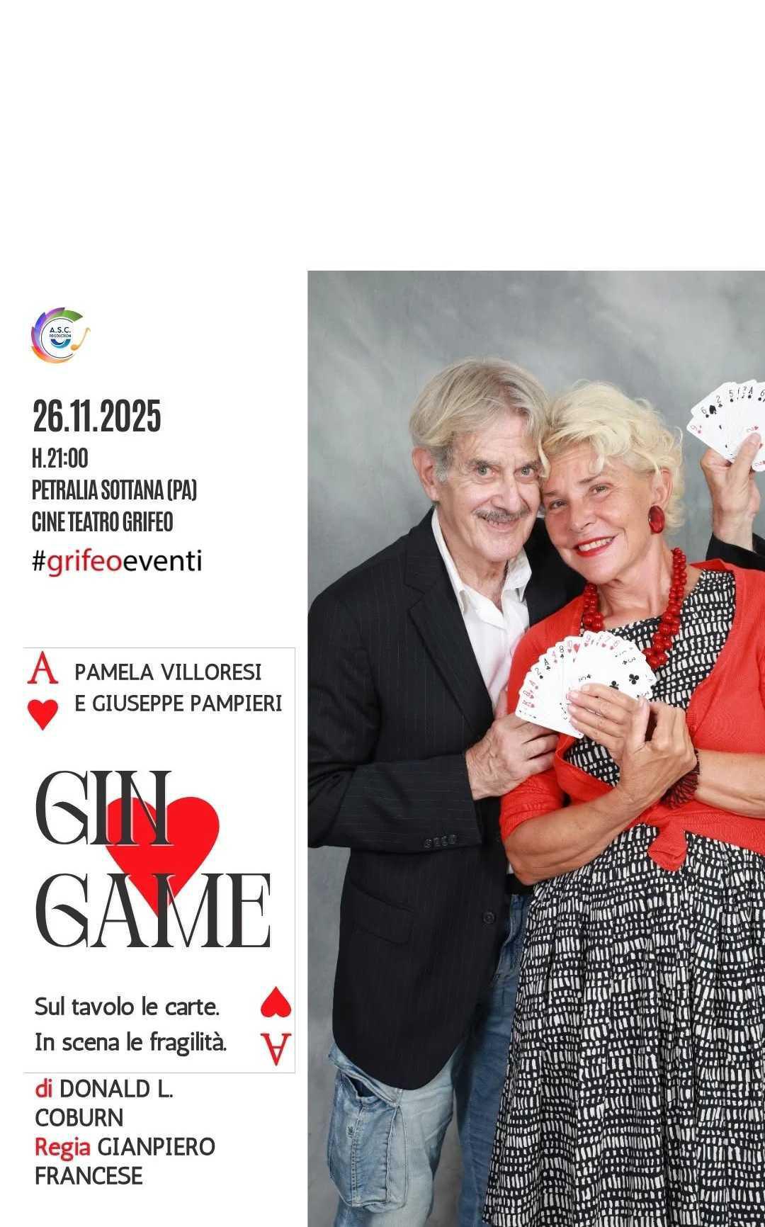 Pamela Villoresi e Giuseppe Pampieri "Gin Game" (inizio ore 21.00)