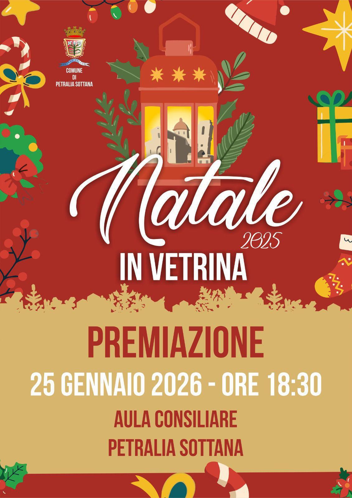 Premiazione 3° Concorso "Natale in Vetrina 2025" (inizio ore 18.30) Premiazione 3° Concorso "Natale in Vetrina 2025" (inizio ore 18.30)