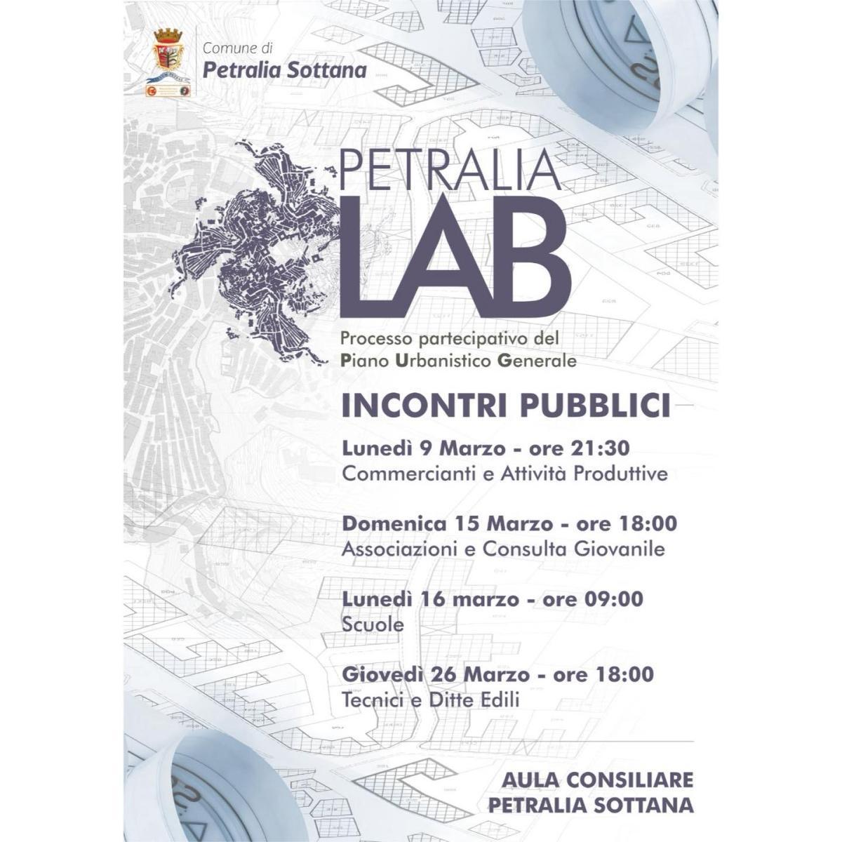 Petralia LAB - incontri pubblici - Commercianti e Attività Produttive (inizio ore 21.30)