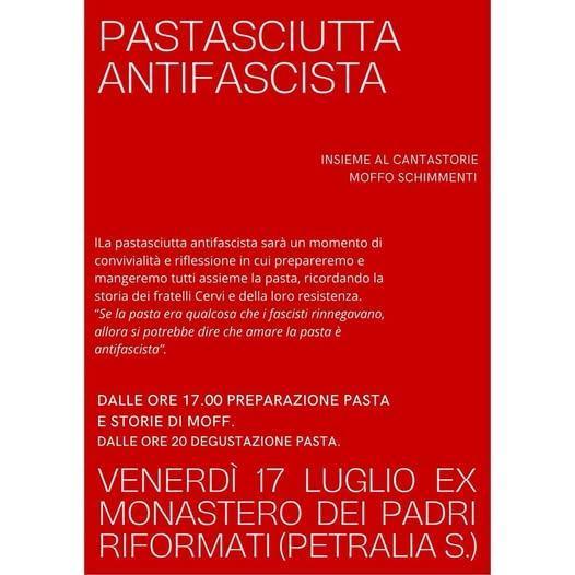 Pastasciutta Antifascista (inizio ore 17.00)
