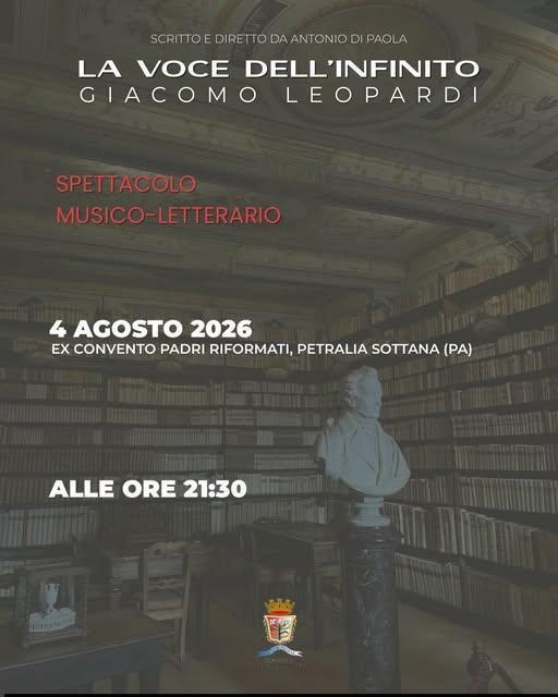 Spettacolo Musico - Letterario: "La Voce dell'Infinito" di Giacomo Leopardi (inizio ore 21.30)