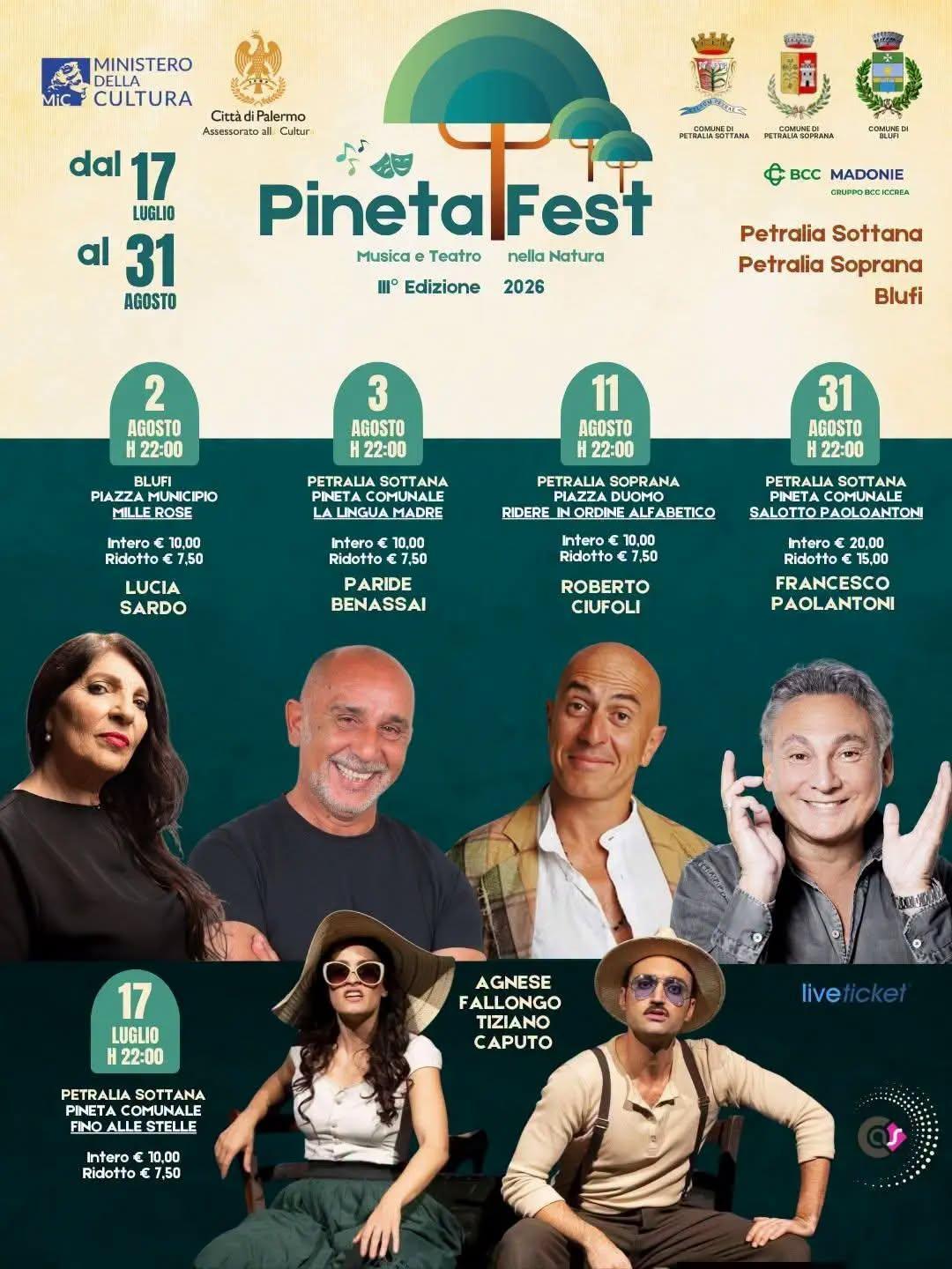 Francesco Paolantoni "Salotto Paoloantoni" - Pineta Fest Musica e Teatro nella Natura (inizio ore 22:00)