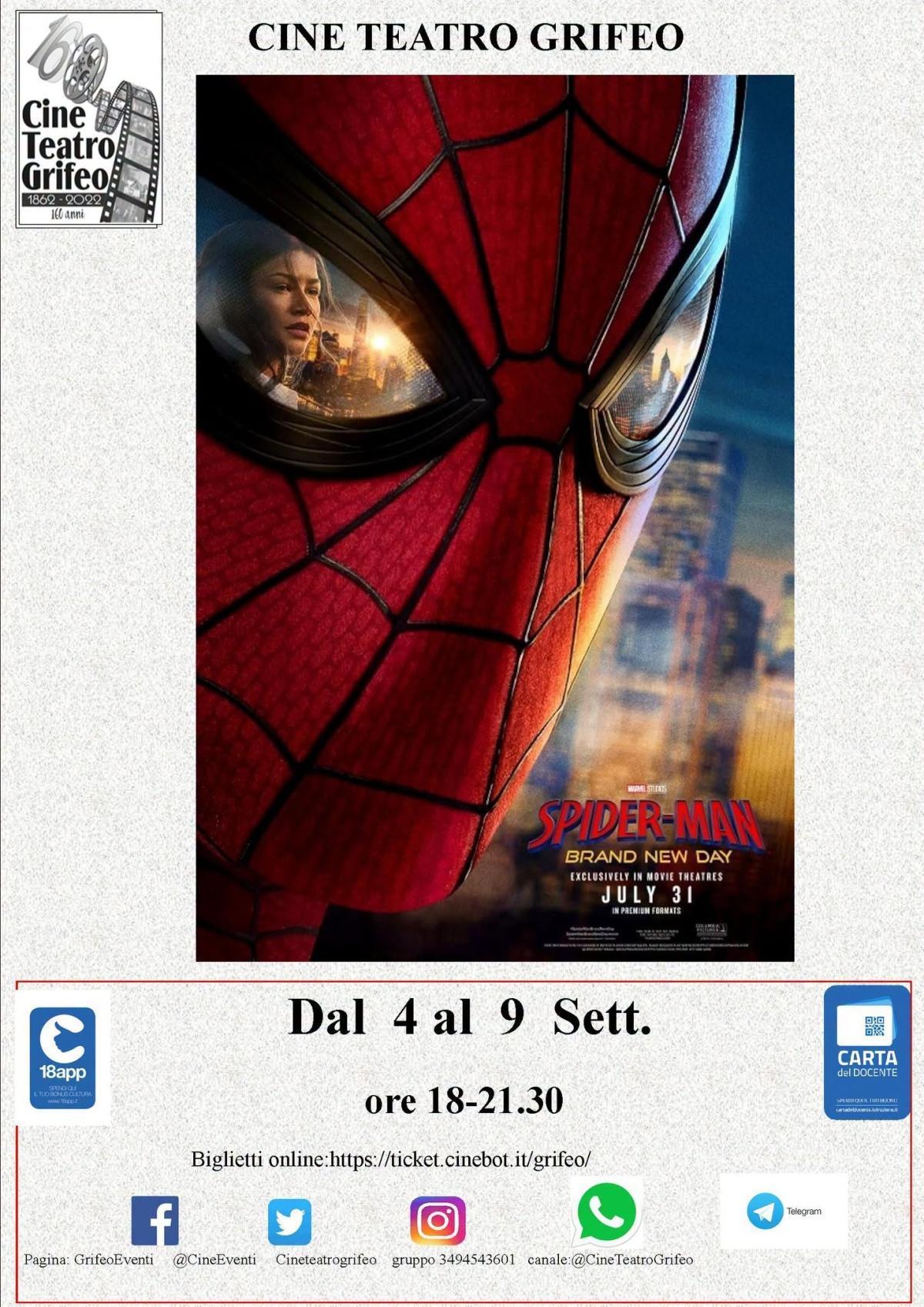 Spider-Man (Inizio spettacoli ore 18.00 - 21.30)
