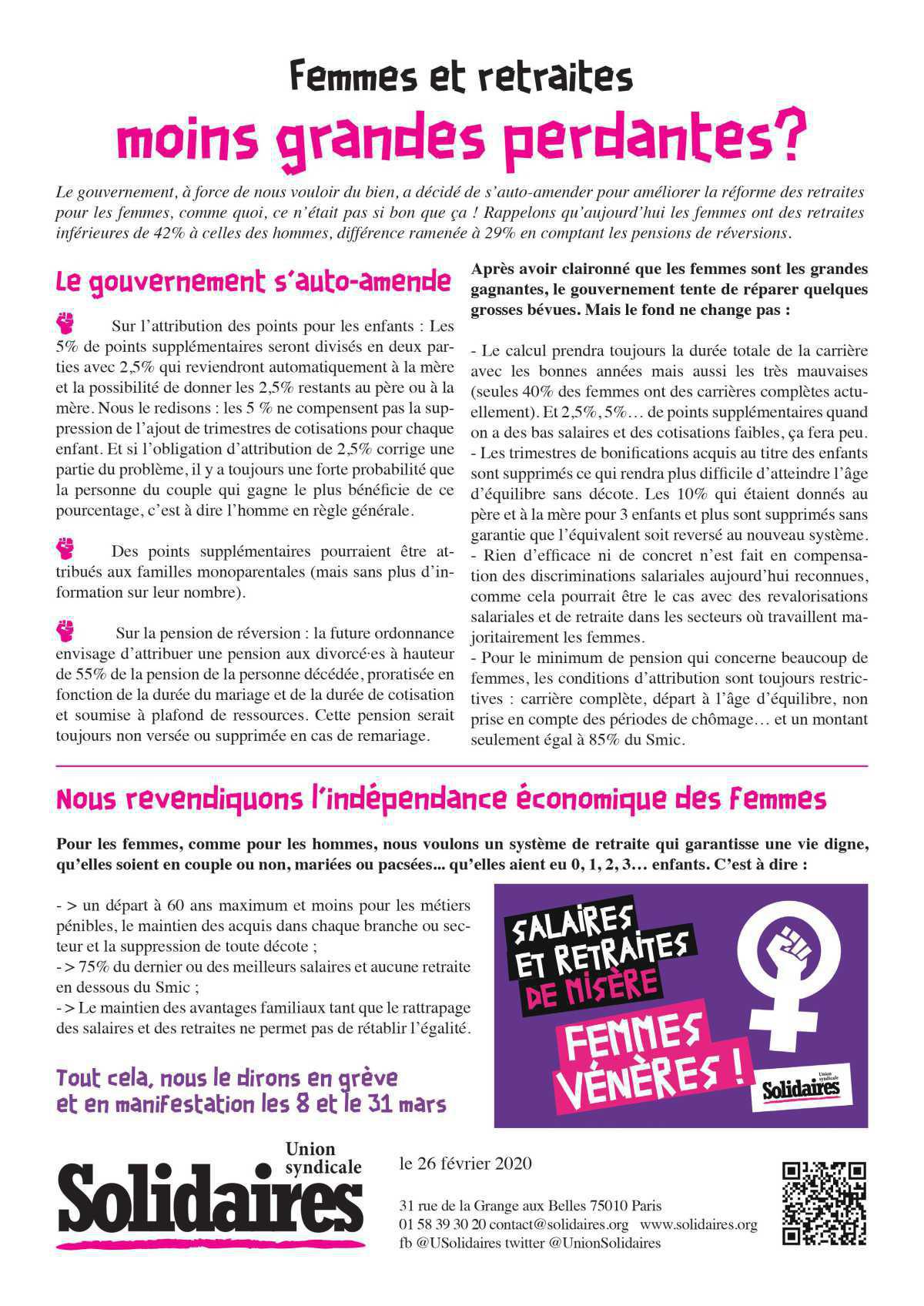 Retraites femmes