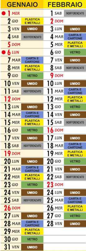 Calendario Raccolta Differenziata