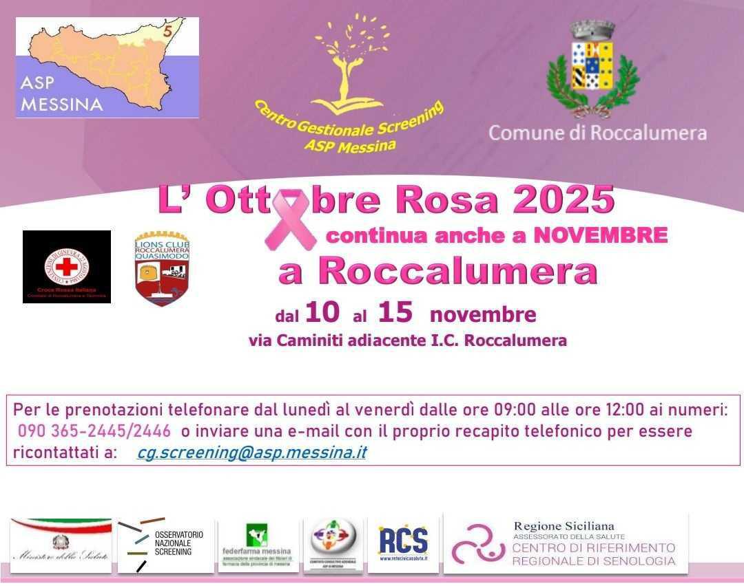 L'Ottobre Rosa continua anche a Novembre a Roccalumera