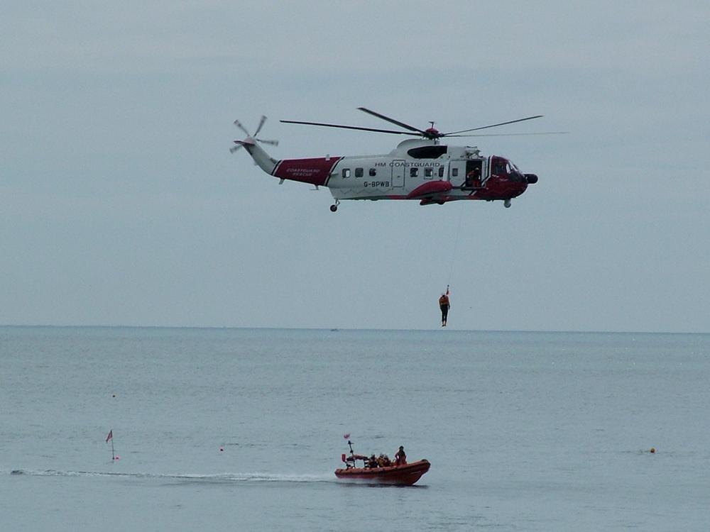 Search and rescue training at sea