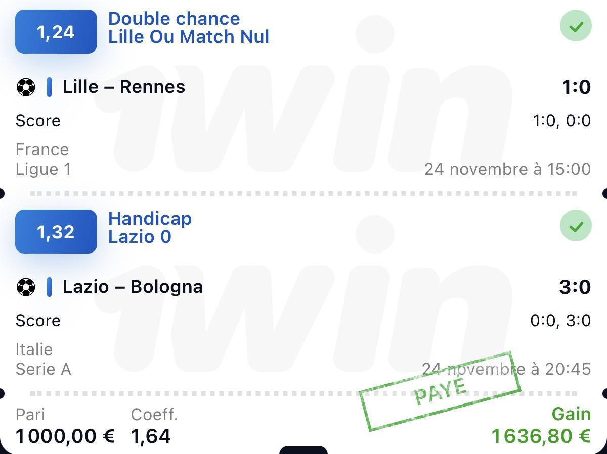 Prono du 26 novembre