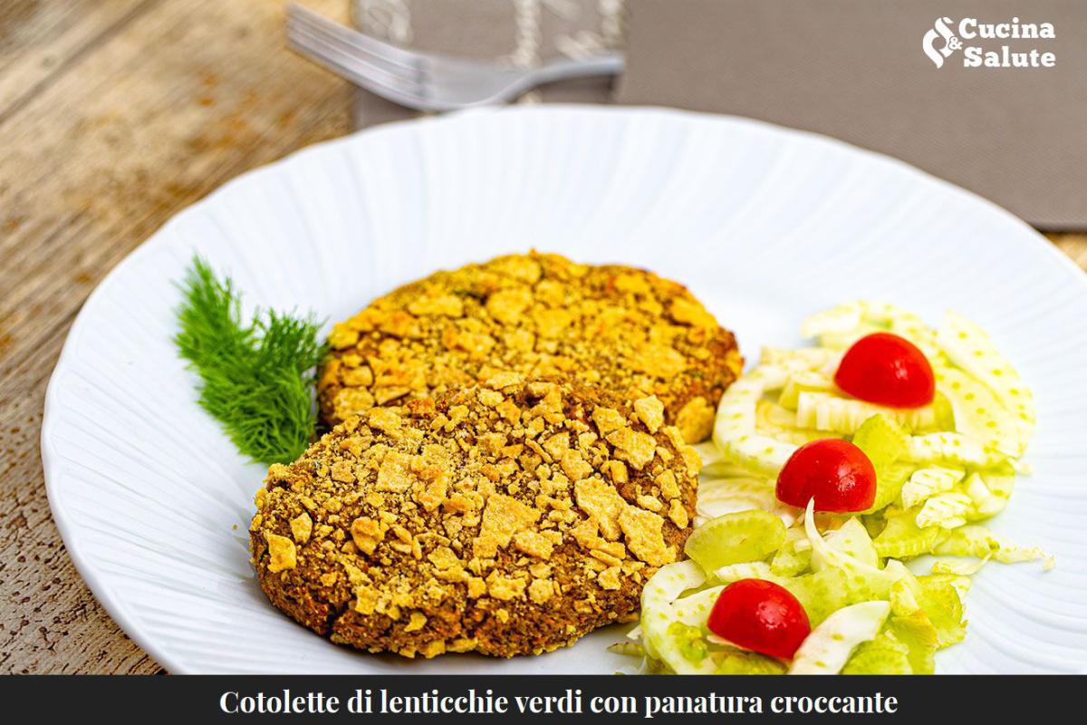 COTOLETTA DI LENTICCHIA VERDI CON PANATURA CROCCANTE...