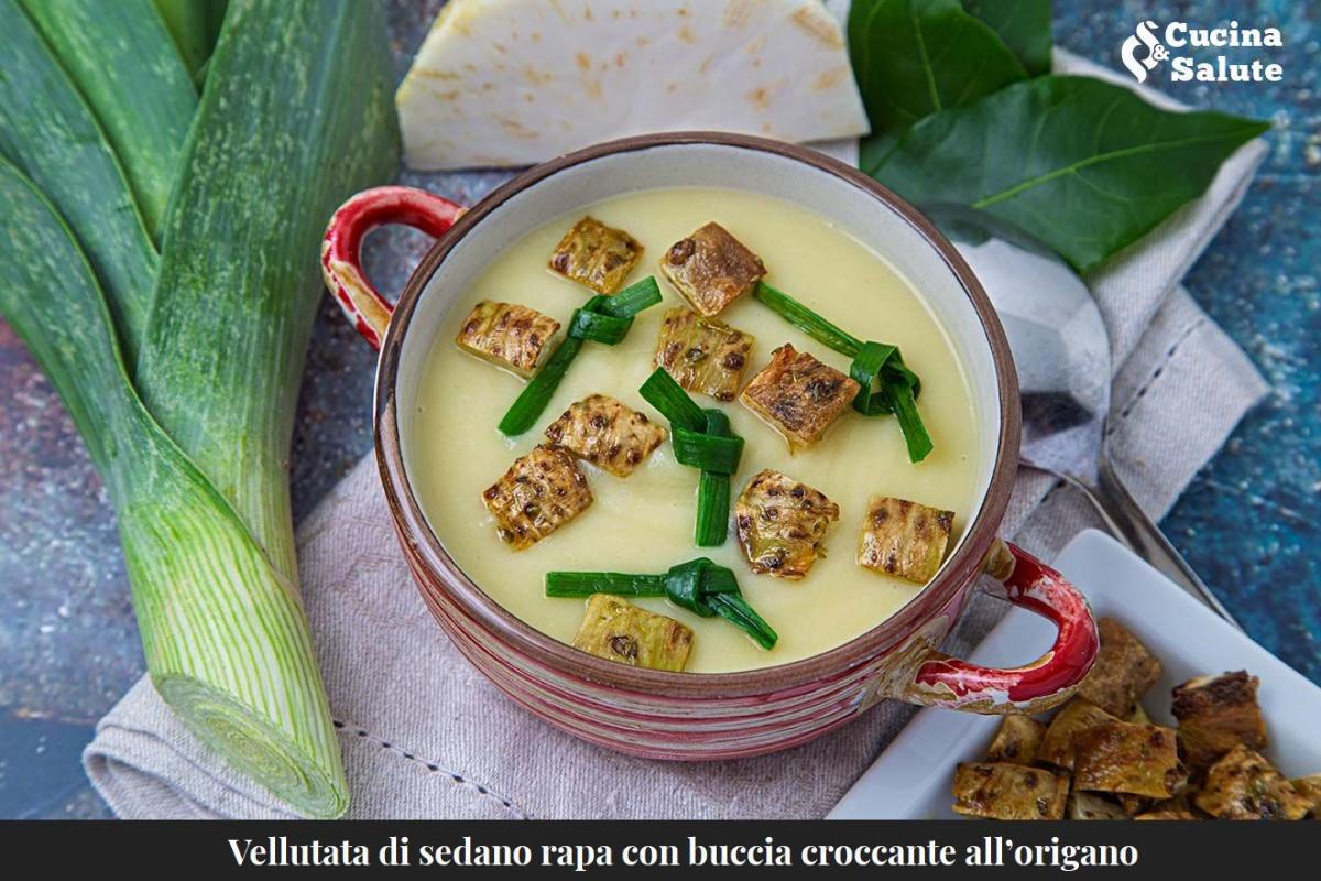 VELLUTATA DI SEDANO RAPA CON BUCCIA CROCCANTE ALL'ORIGANO....