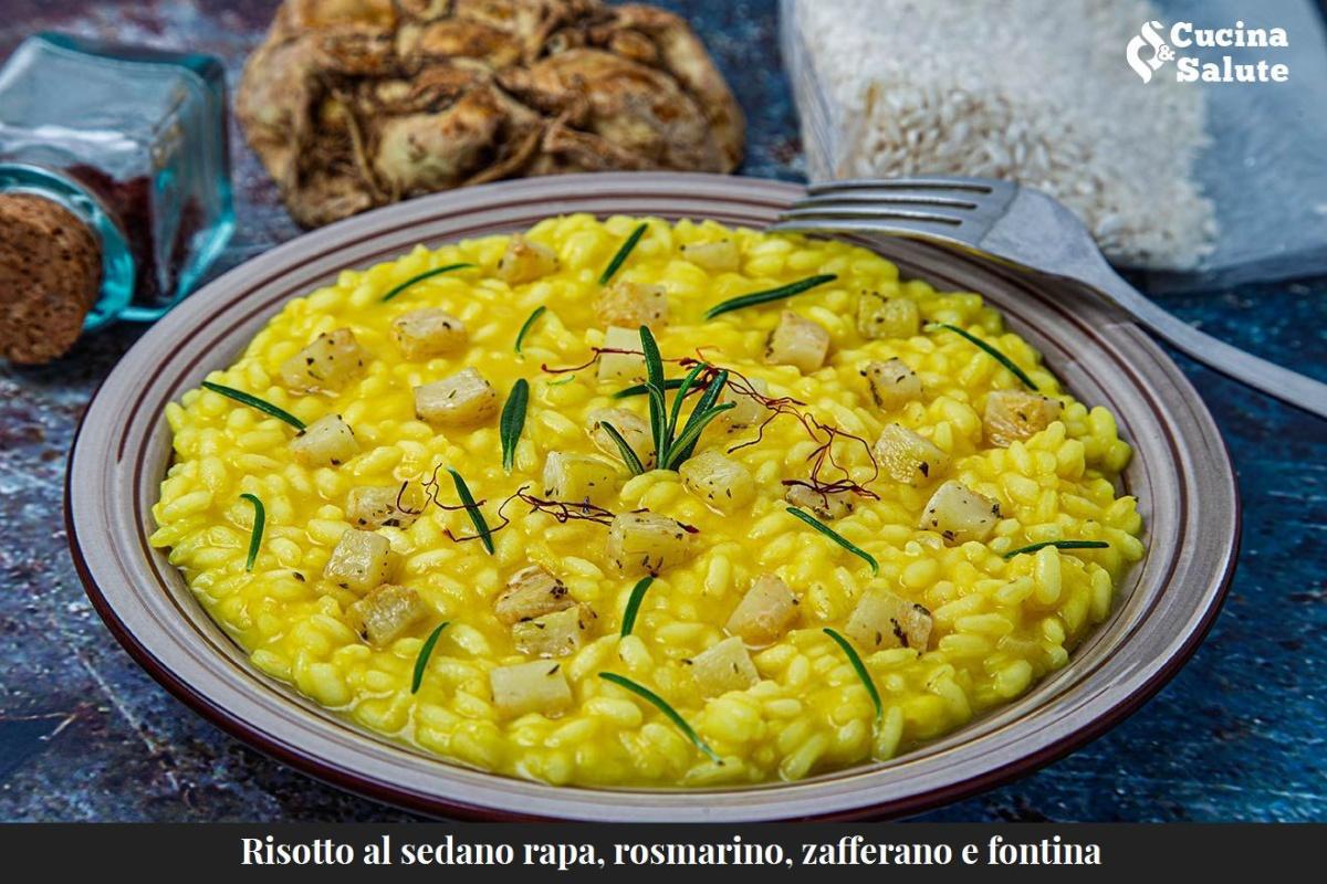 RISOTTO AL SEDANO RAPA, ROSMARINO, ZAFFERANO E FONTINA...