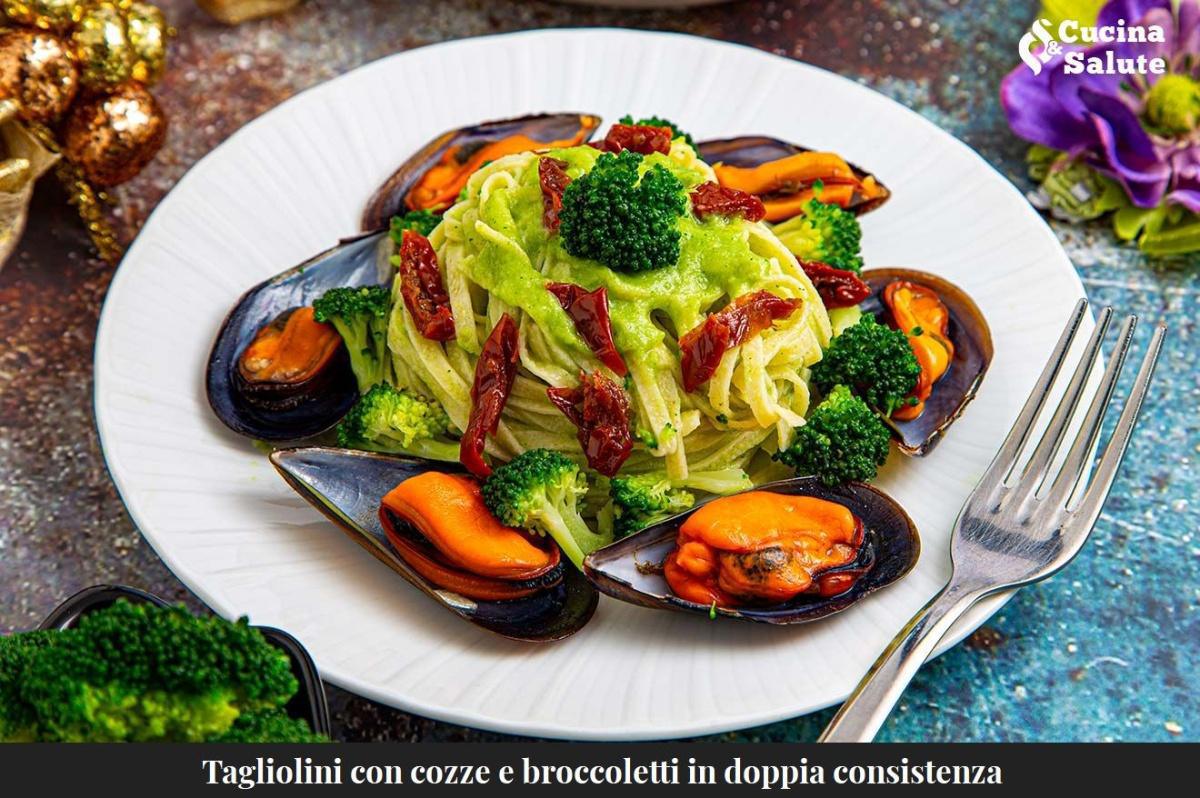 TAGLIOLINI CON COZZE E BROCCOLETTI IN DOPPIA CONSISTENZA...