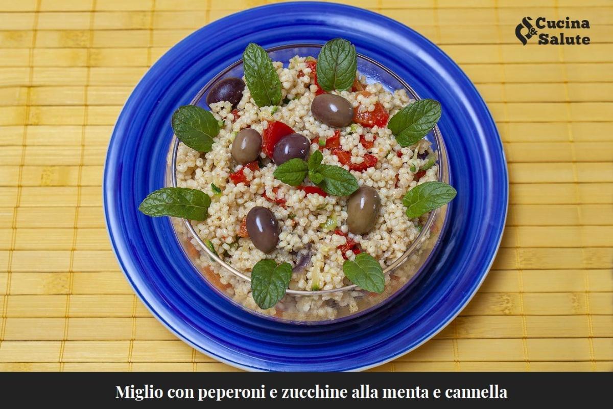 MIGLIO CON PEPETRONI E ZUCCHINE ALLA MENTA E CANNELLA...