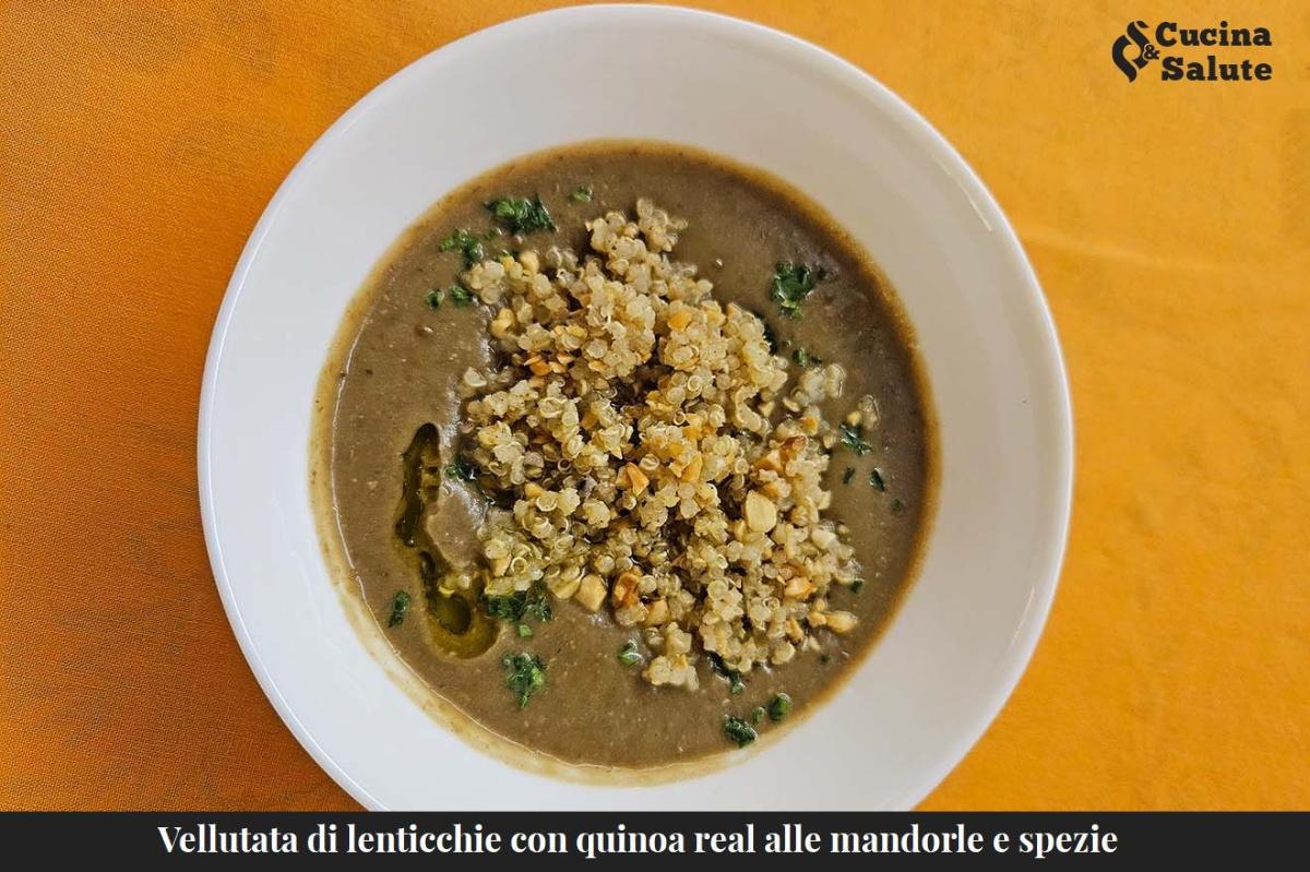VELLUTATA DI LENTICCHIECON QUINOA REAL ALLE MANDORLE E SPEZIE...