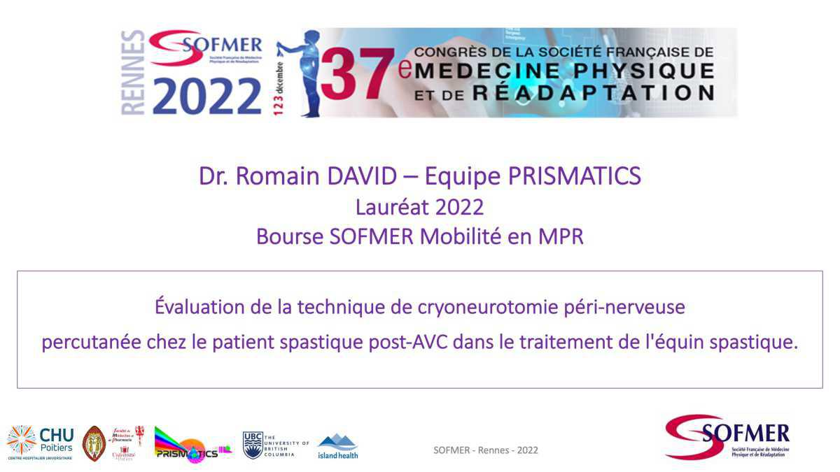 Bourse de Mobilité SOFMER - Lauréat 2022 - Romain DAVID 