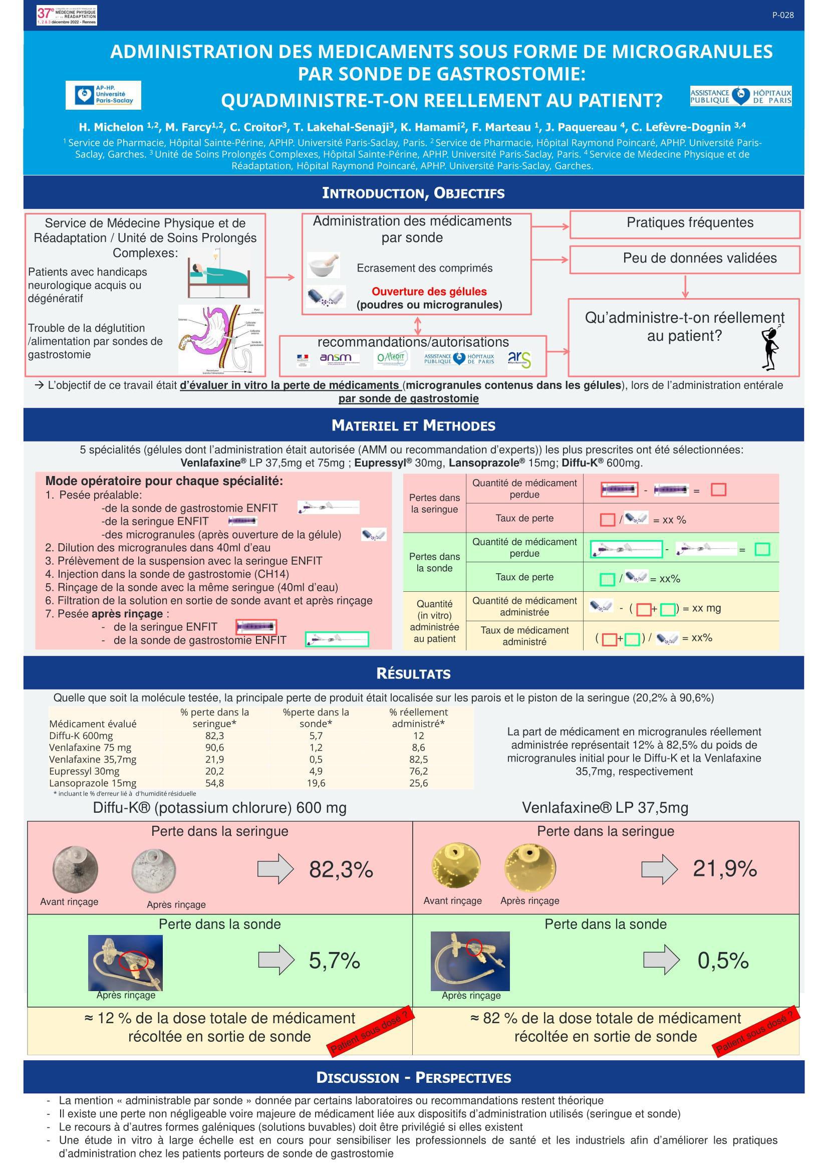 P028 Administration des médicaments sous forme de microgranules