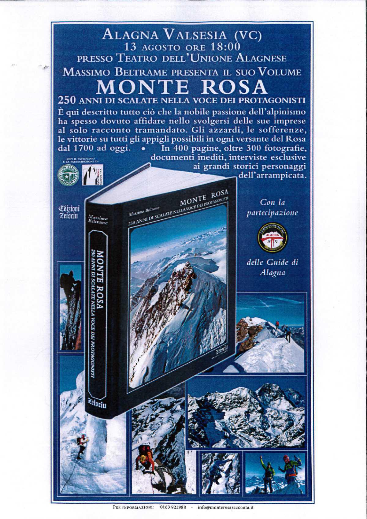 Presentazione del libro sul Monte Rosa di Massimo Beltrame - Alagna Valsesia