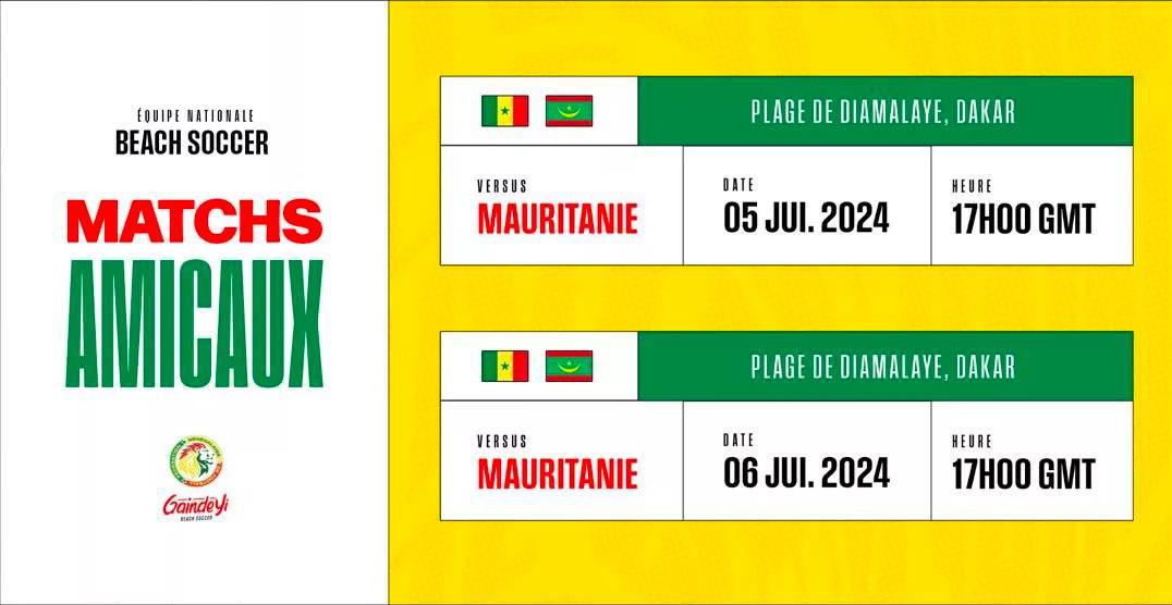 Beach Beach : Sénégal face à la Mauritanie en amical