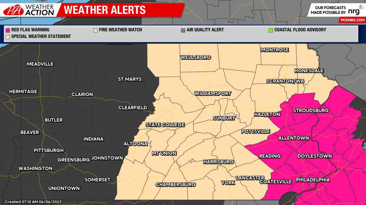 Critical Fire Weather Today + Thick Wildfire Smoke Causing Unhealthy Air Quality