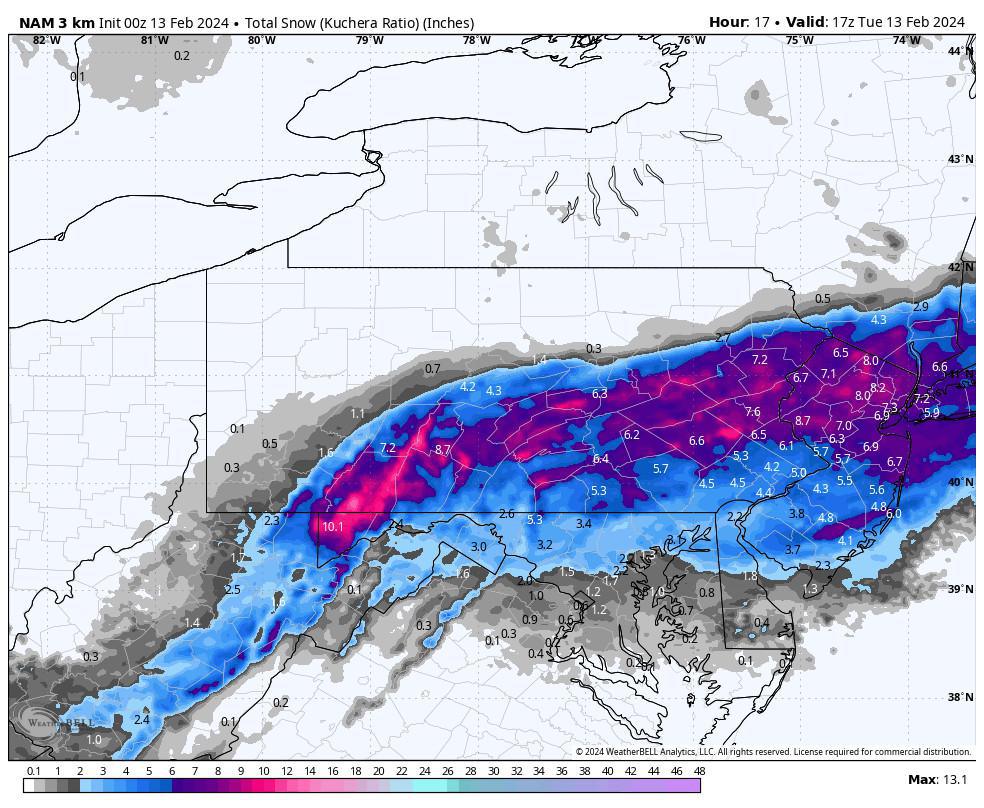 Model Update for Tuesday's Significant Winter Storm