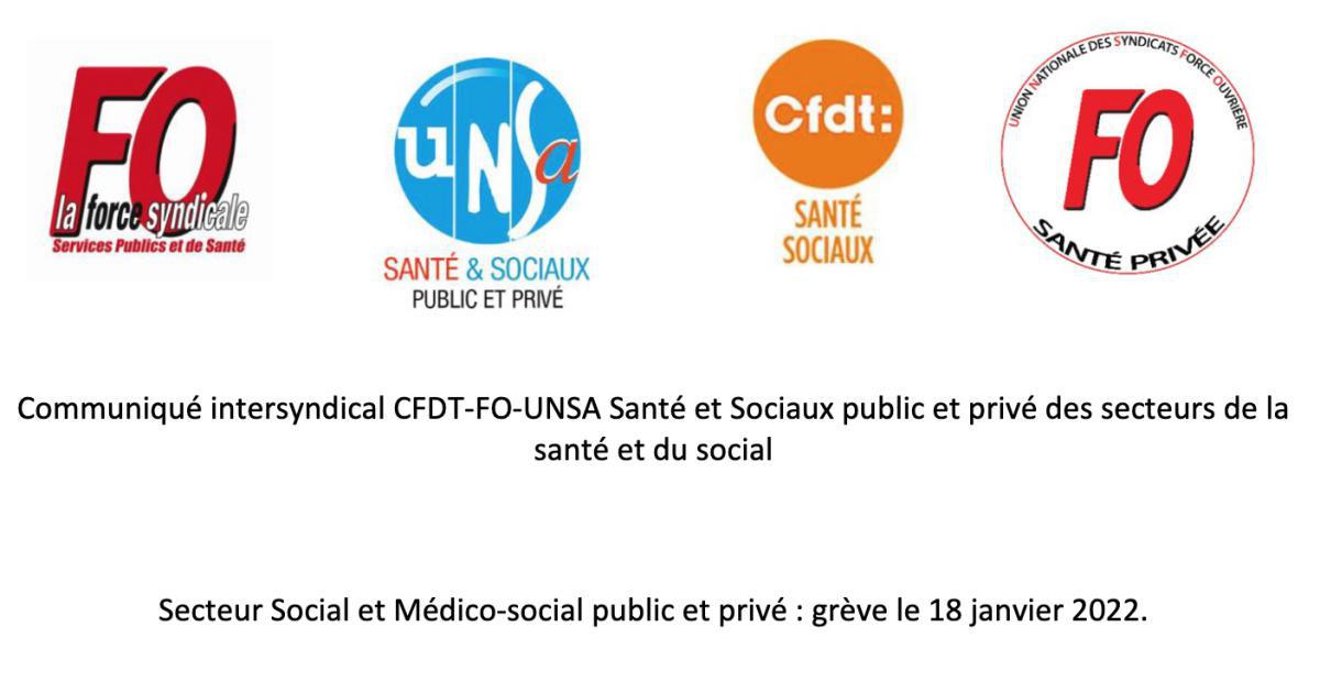 Secteur Social et Médico-social public et privé : grève le 18 janvier 2022 