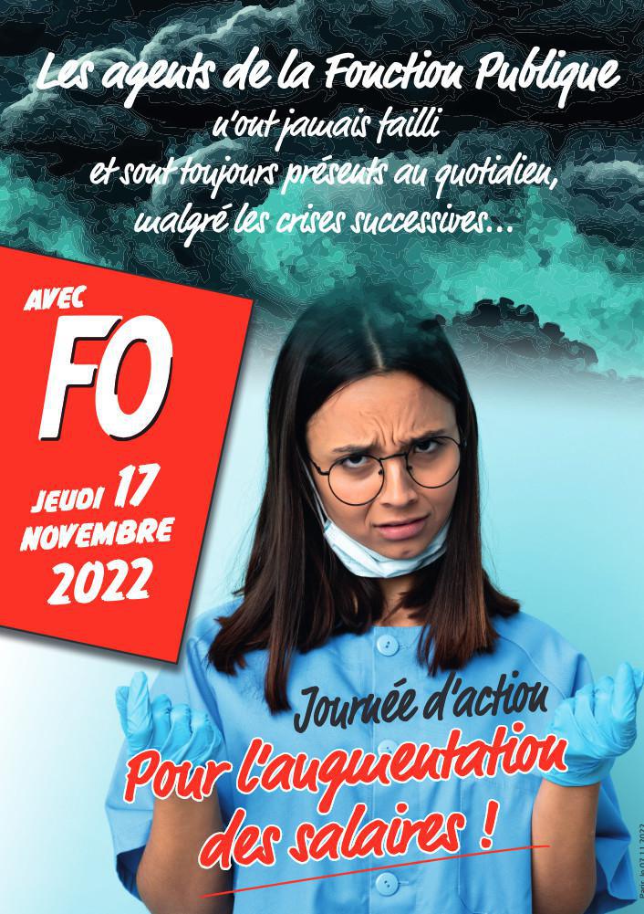 Jeudi 17 novembre 2022: pour l'augmentation de nos salaires !