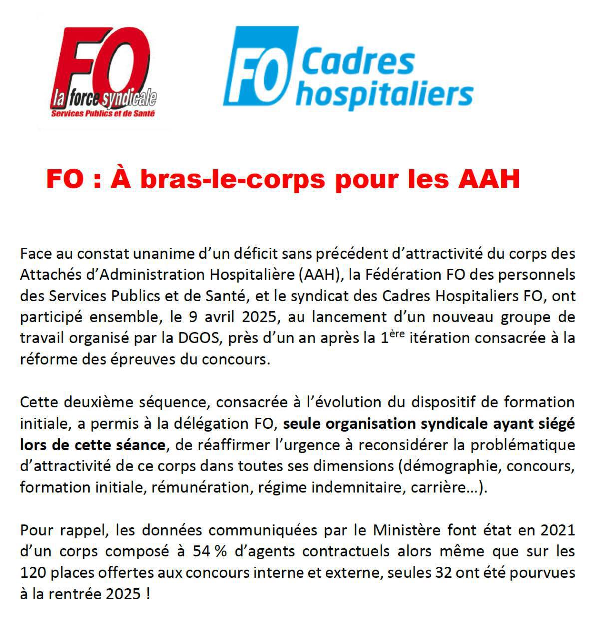 FO : À bras-le-corps pour les AAH.