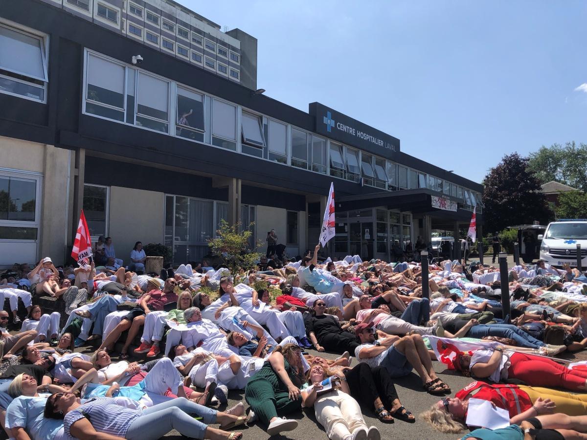 Soutien au syndicat FO du CH de Laval contre les fermetures de lits et suppressions de personnels.