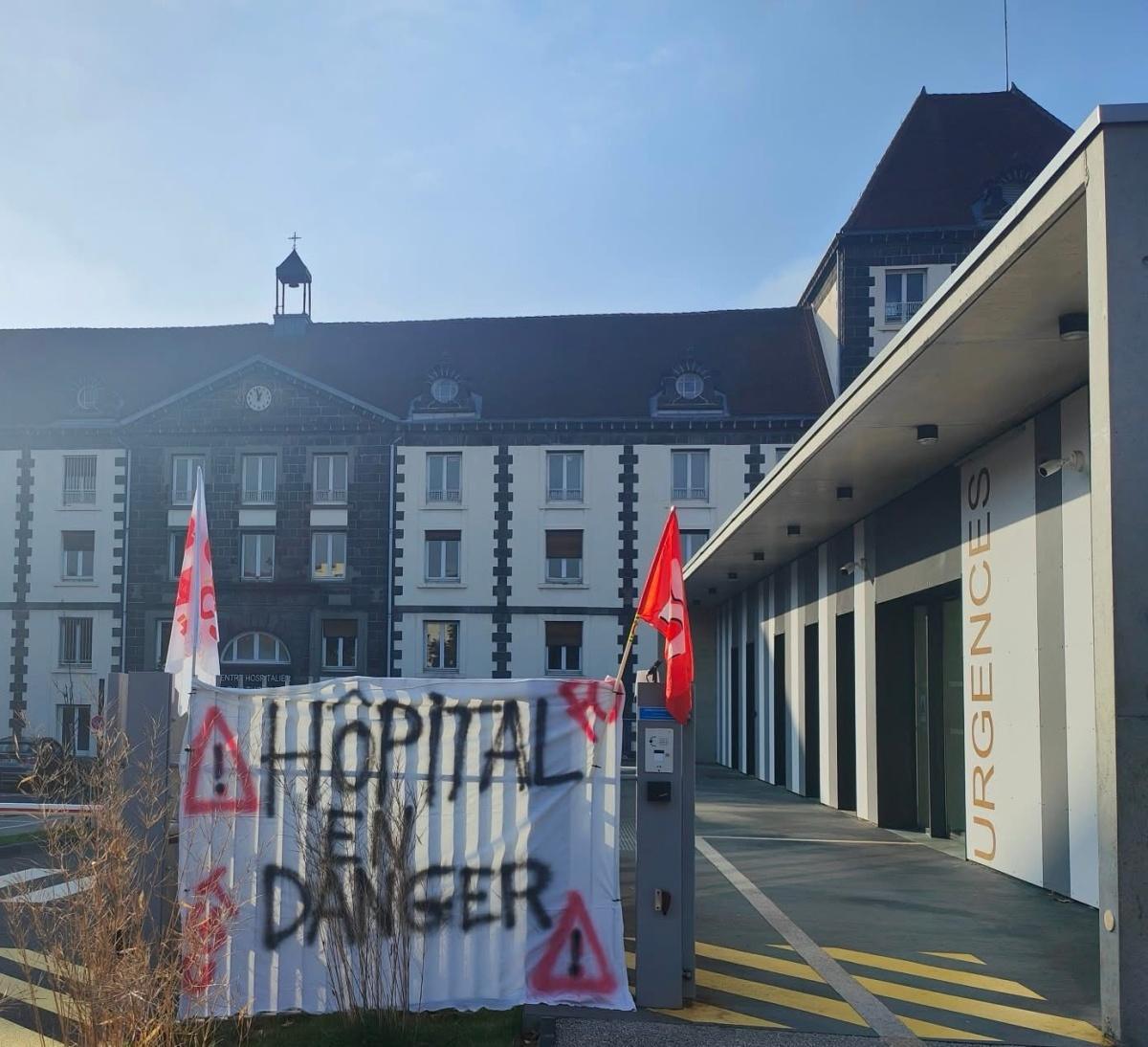 Soutien de la Fédération FO-SPSS aux personnels de l’hôpital de Riom.