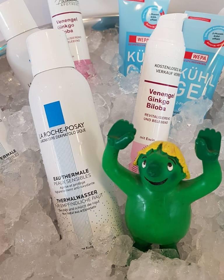 Erfrischung pur: Thermalwasser, Venengel und Kühlgel