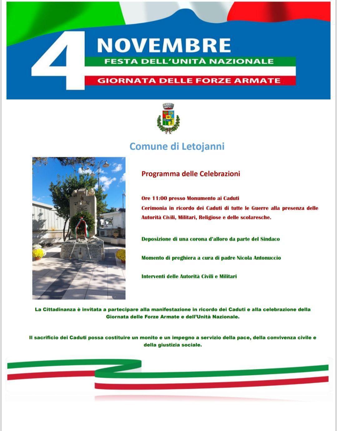 Festa dell'Unità Nazionale e Giornata delle Forze Armate (inizio ore 11.00)