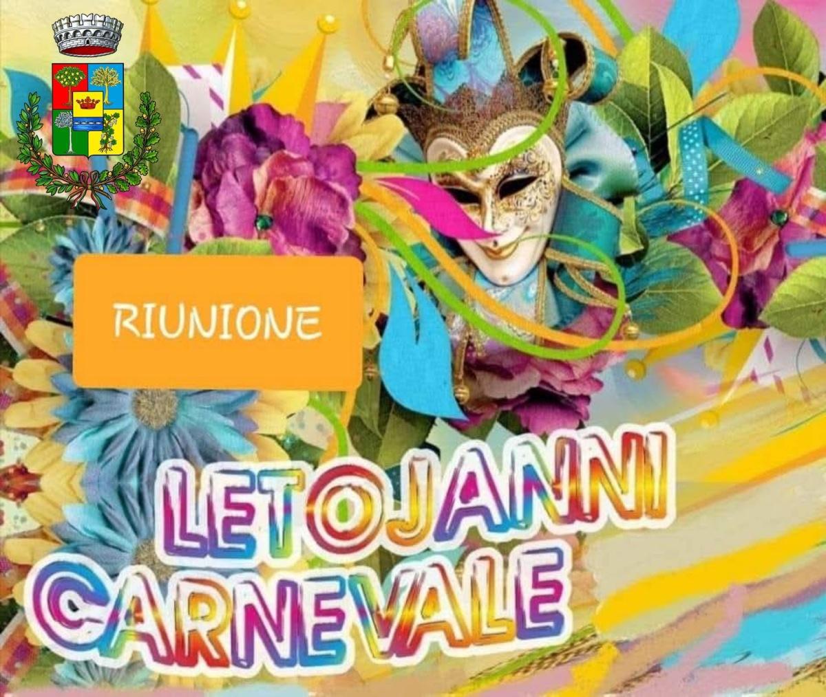 Riunione: Organizzazione Carnevale (inizio ore 18.30)