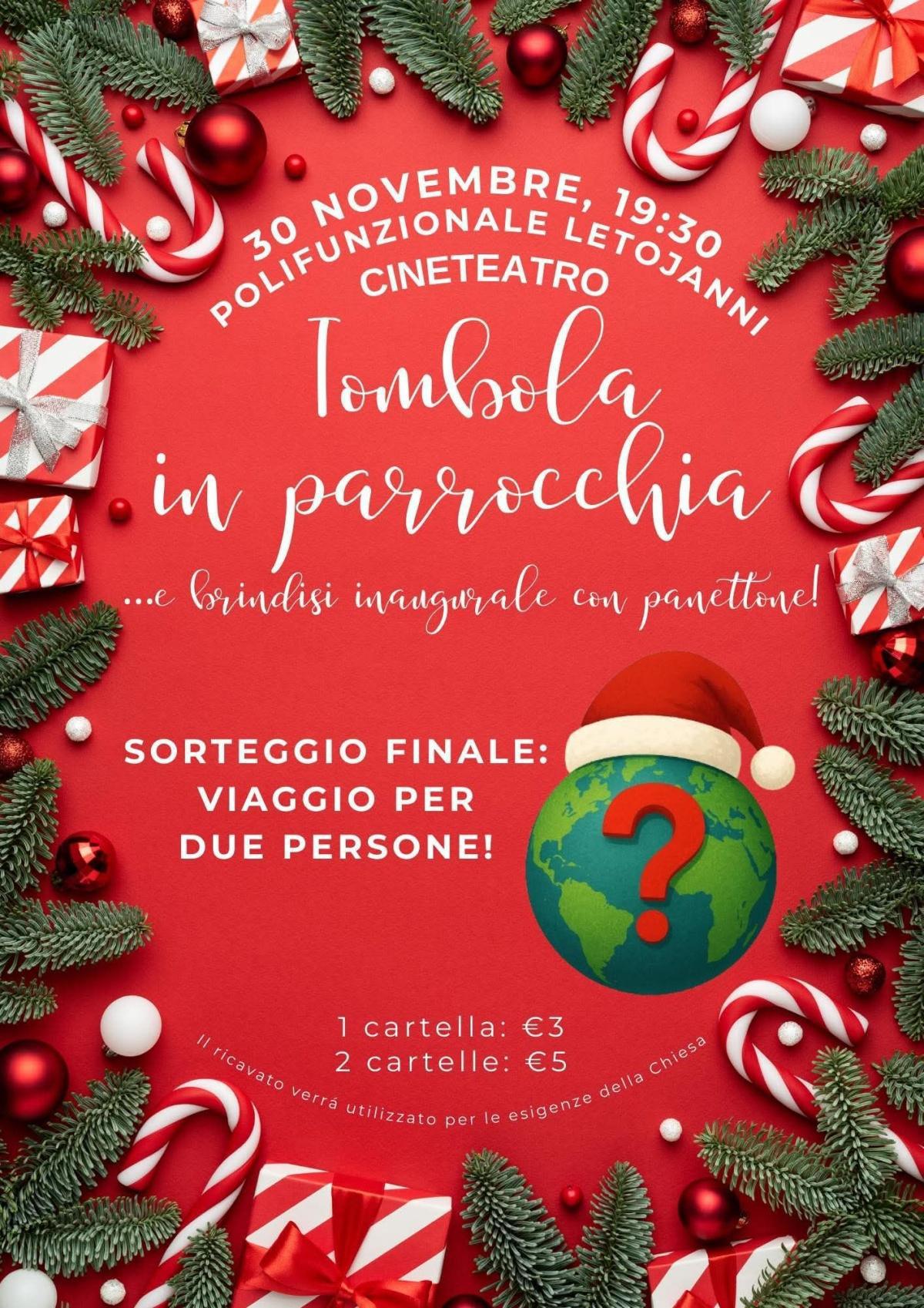 Tombola in Parrocchia (inizio ore 19.30)