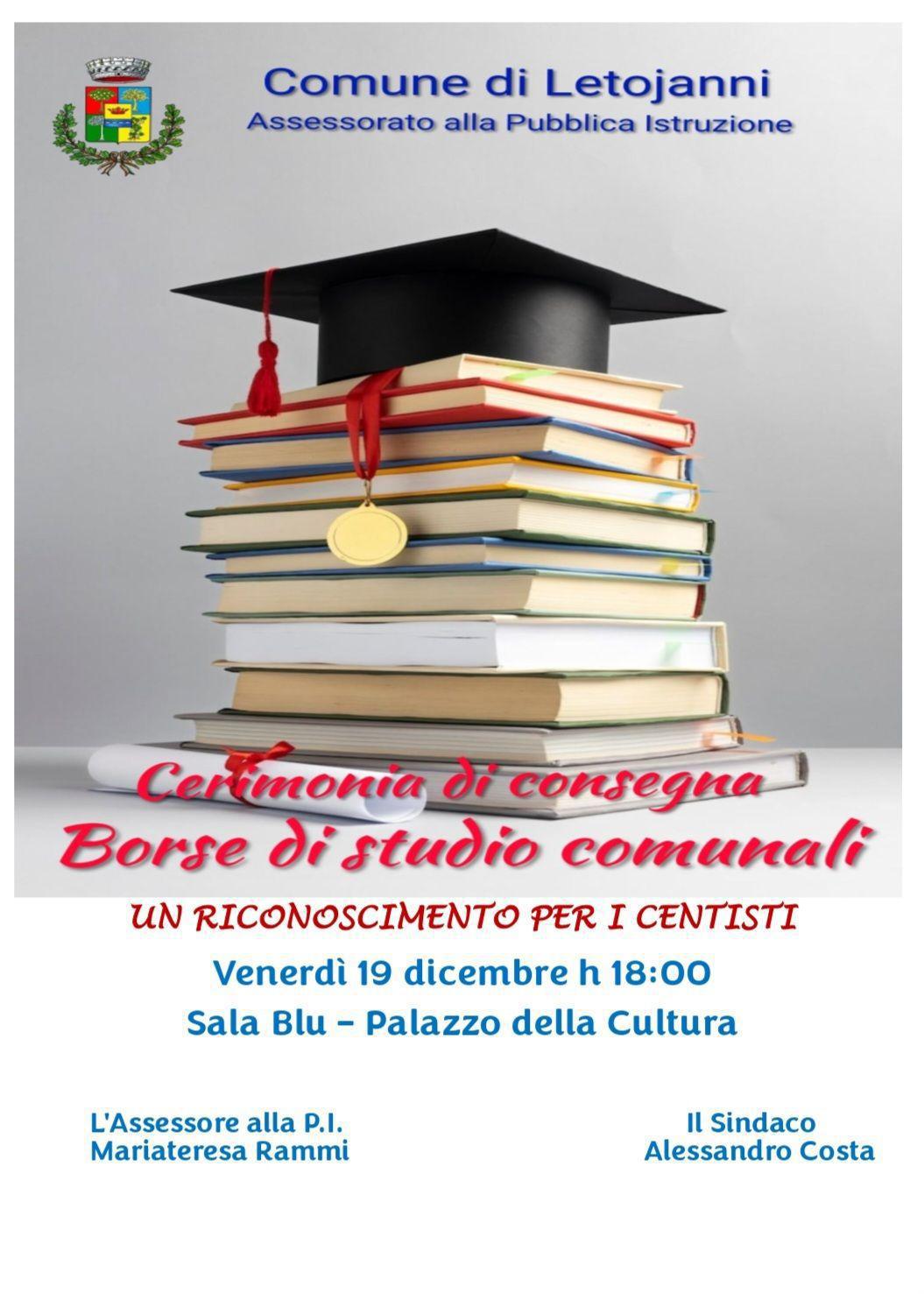 Cerimonia di consegna delle Borse di Studio comunali (Inizio ore 18:00)