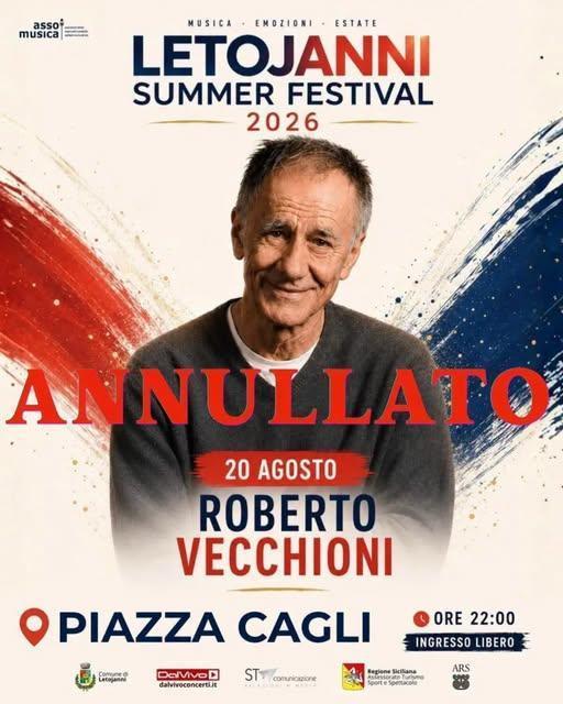 Letojanni Summer Festival 2026 - Roberto Vecchioni - (Annullato) 