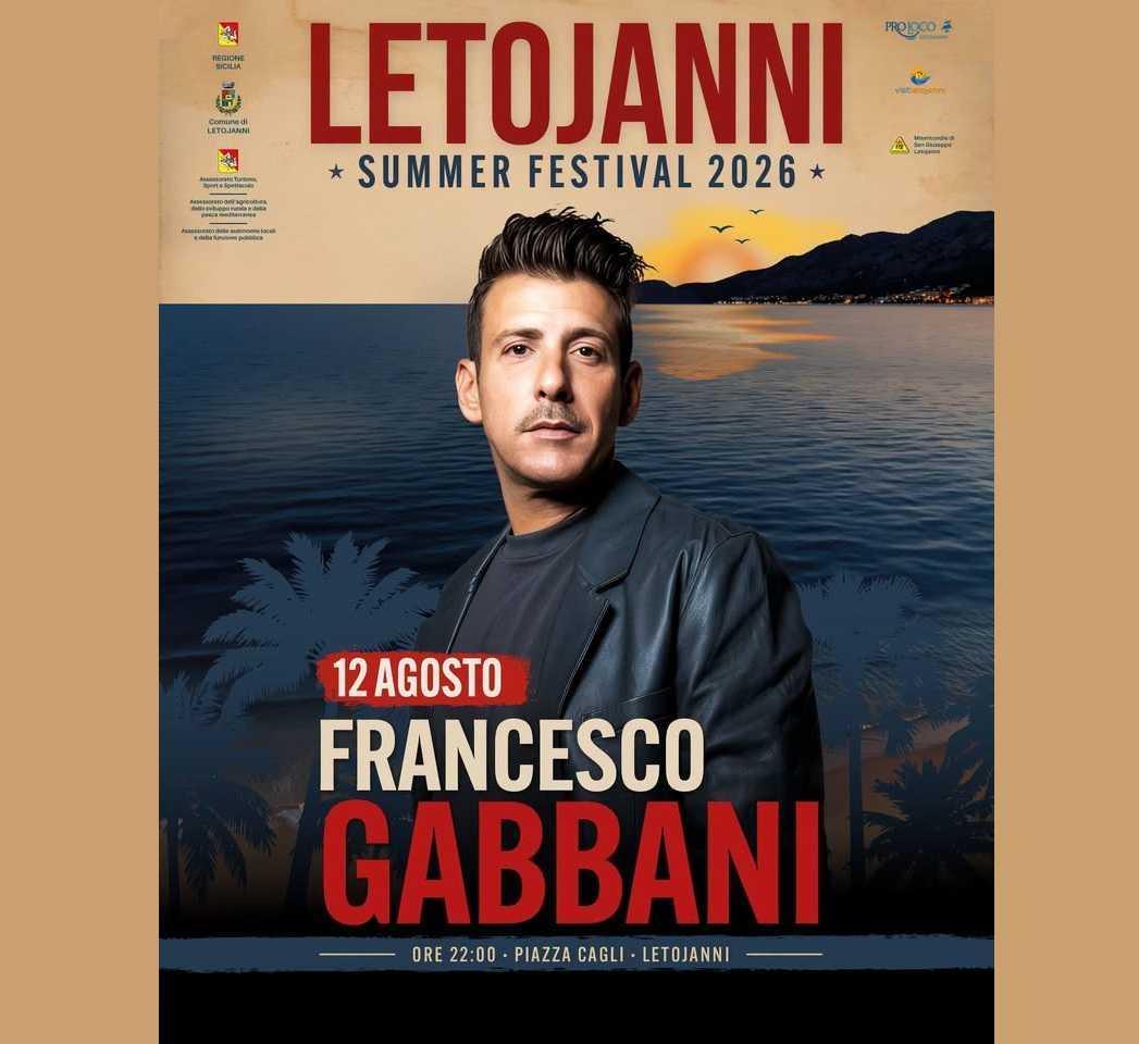 Letojanni Summer Festival 2026 - Francesco Gabbani (Inizio ore 22:00)