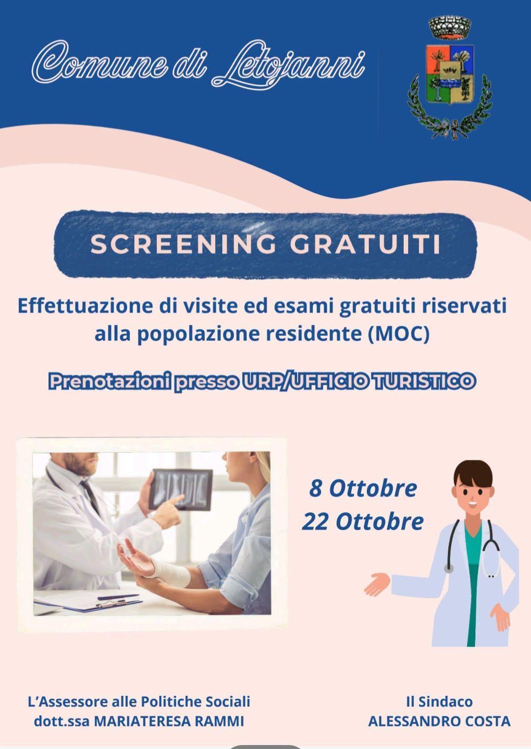 Screening Gratuiti per la salute delle ossa 