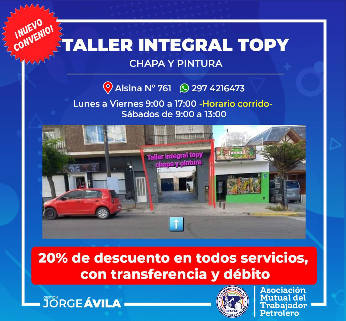 Nuevo convenio con Taller Integral "Topy" - Chapa y Pintura