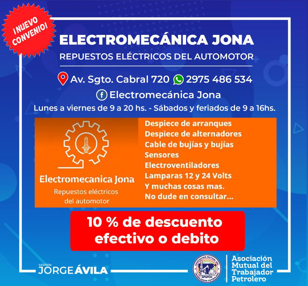 Nuevo convenio con Electromecánica Jona