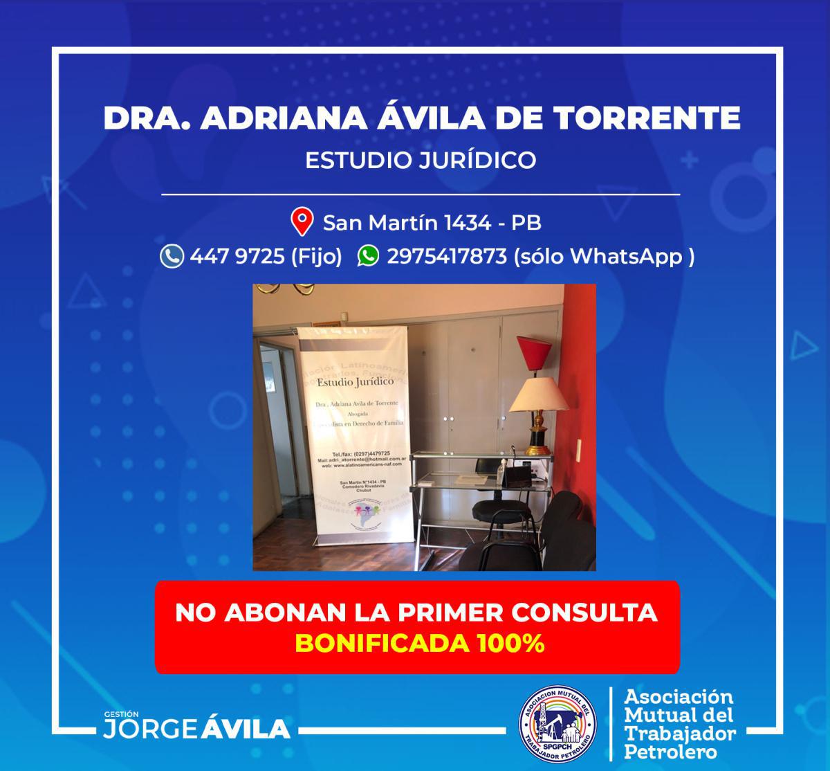 Nuevo convenio con Dra. Adriana Ávila de Torrente