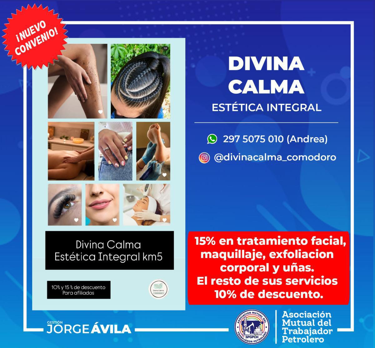 Nuevo convenio con Divina Calma - Estética