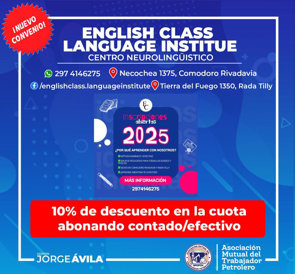 Nuevo convenio con English Class Language Institute