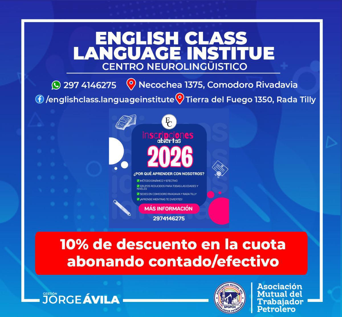 Nuevo convenio con English Class Language Institute