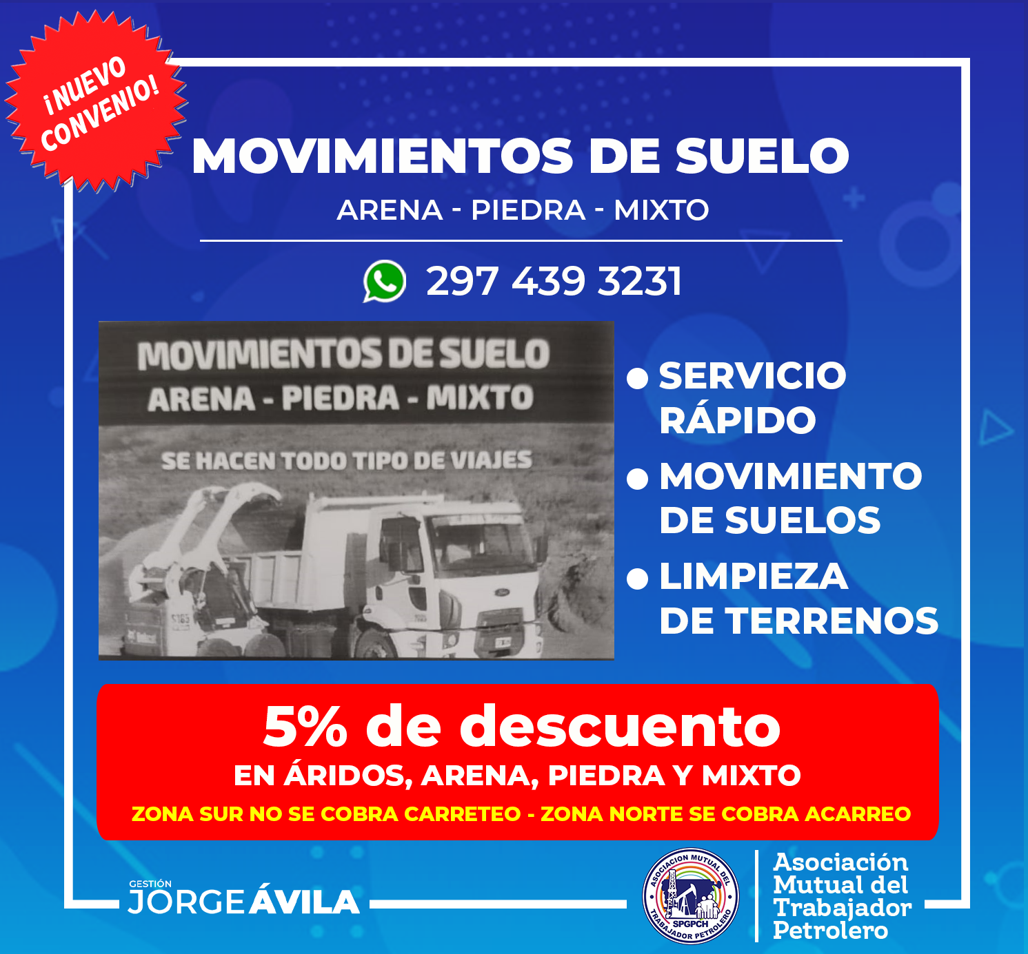 Movimientos de suelo - Arena, piedra y mixto