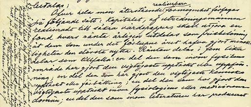 Testamento de Alfred Nobel